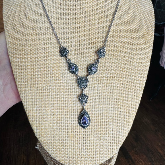 Extraordinary vintage pink topaz & marcasite set in sterling silver. - Picture 3 of 8